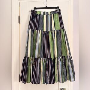 Tory Burch Vibrant Cotton Striped Maxi Skirt